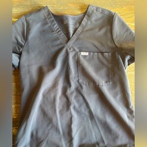 Figs Charcoal V-Neck Scrub Top